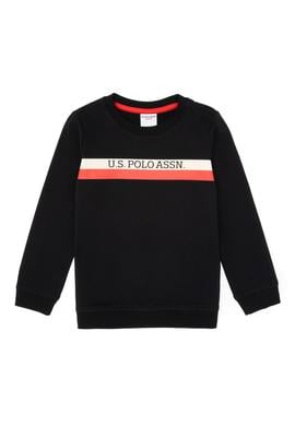 Erkek Çocuk Siyah Basic Bsiklet Yaka Sweatshirt - 50313994050