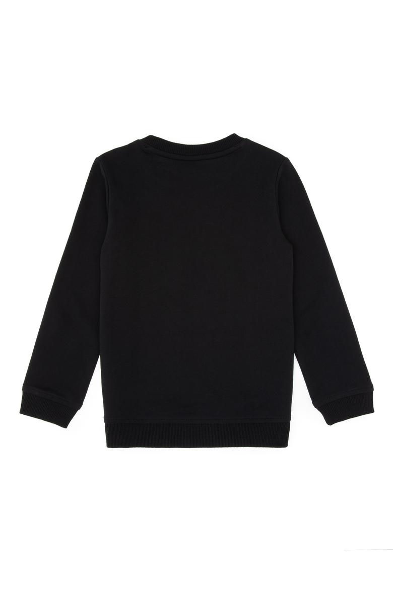 Erkek Çocuk Siyah Basic Bsiklet Yaka Sweatshirt - 50313994050
