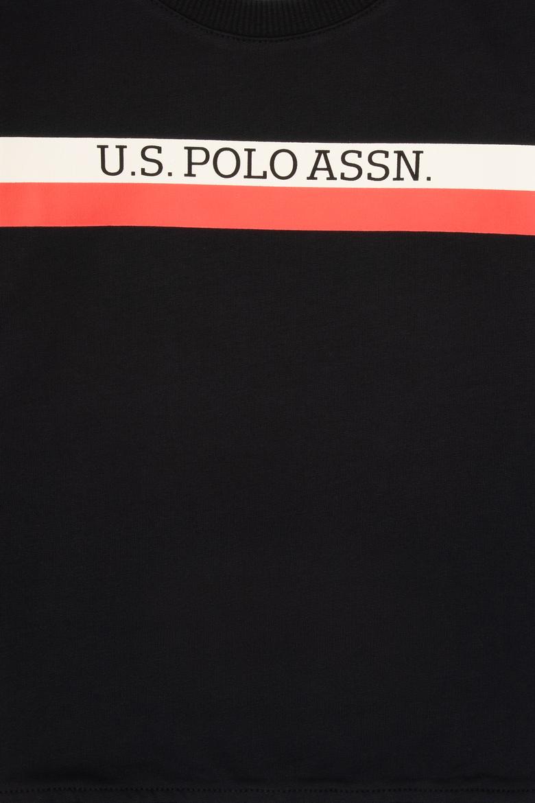 Erkek Çocuk Siyah Basic Bsiklet Yaka Sweatshirt - 50313994050