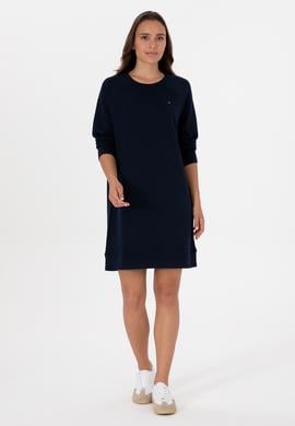 Kadın Lacivert Modal Karışımlı Mini Boy Bisiklet Yaka Örme Elbise - 50313438006