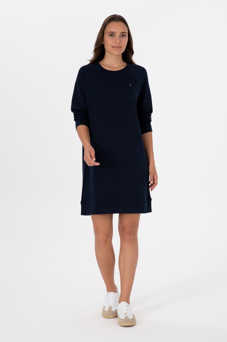 Kadın Lacivert Modal Karışımlı Mini Boy Bisiklet Yaka Örme Elbise