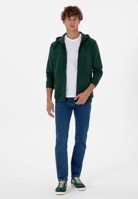 Erkek Koyu Yeşil Örme Hırka - 50313719066