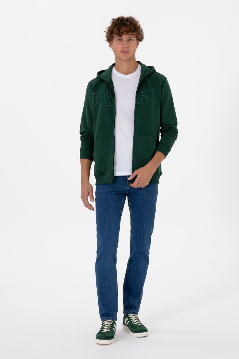 Erkek Koyu Yeşil Örme Hırka - 50313719066