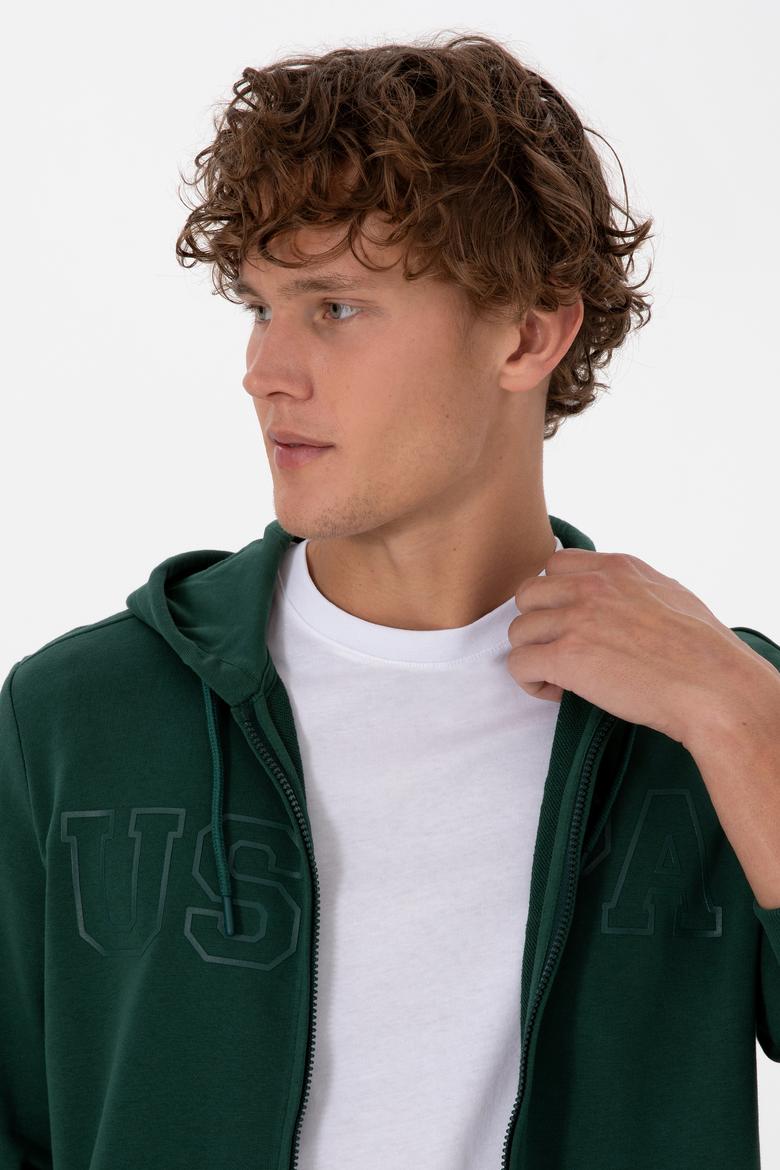 Erkek Koyu Yeşil Örme Hırka - 50313719066