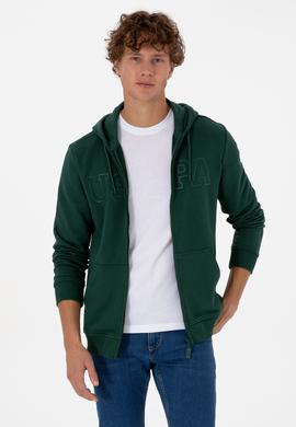 Erkek Koyu Yeşil Örme Hırka - 50313719066