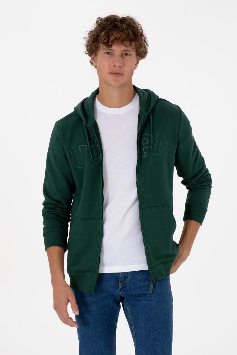 Erkek Koyu Yeşil Örme Hırka