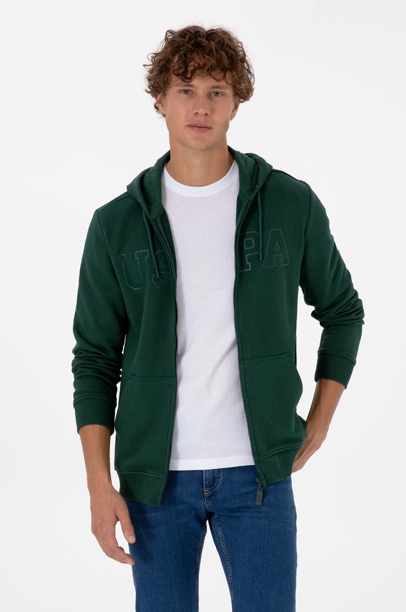 Erkek Koyu Yeşil Örme Hırka