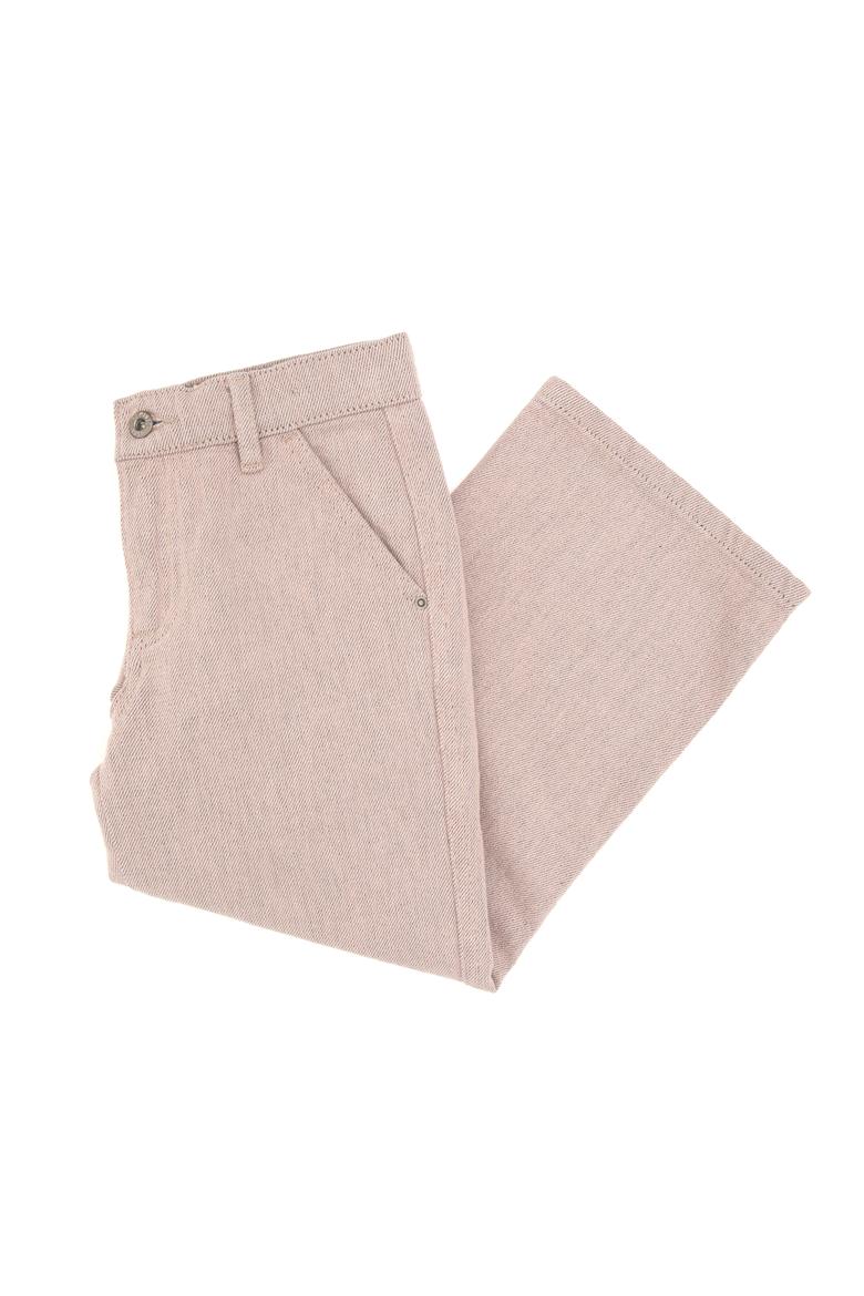 Kız Çocuk Pudra Loose Fit Jean Pantolon