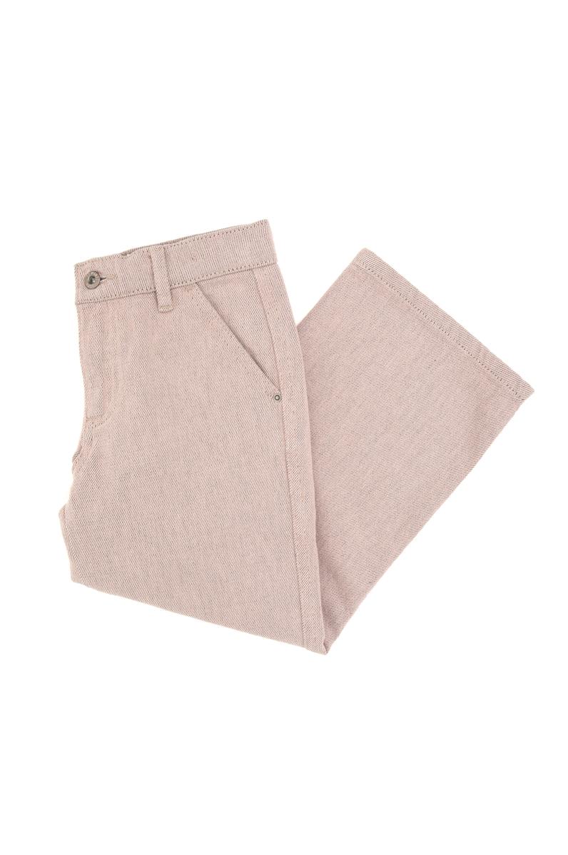 Kız Çocuk Pudra Loose Fit Jean Pantolon