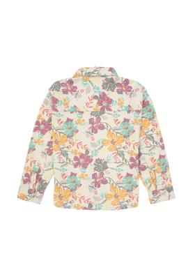 Kız Çocuk İnci Çiçek Desenli Uzun Kollu Dokuma Ceket Gömlek - 50314309014