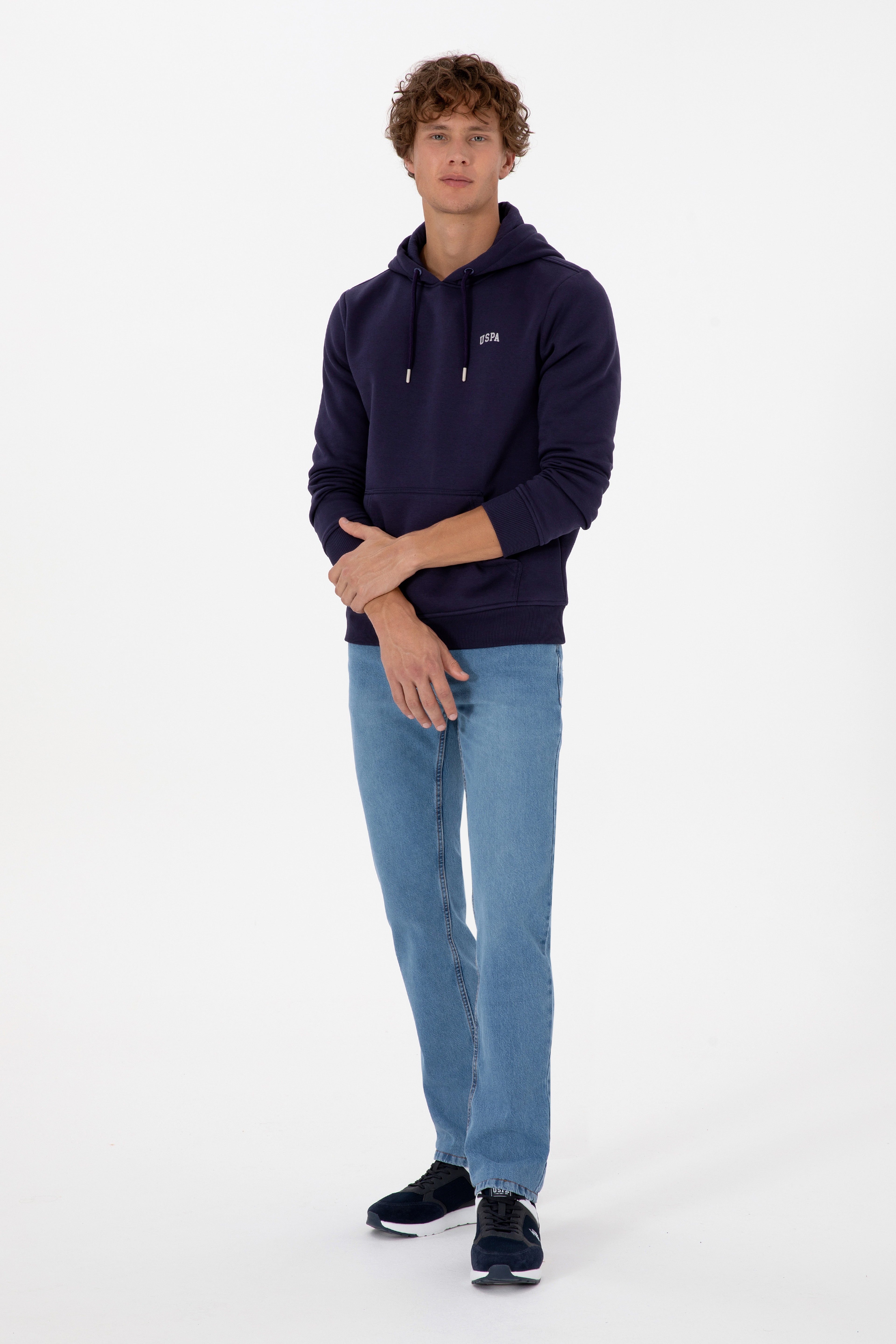 Erkek Regular Fit Kapüşonlu Şardonlu Mürdüm Basic Sweatshirt - Image 4