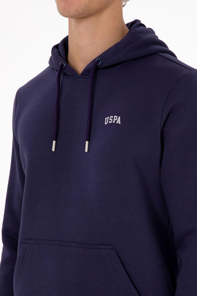 Erkek Regular Fit Kapüşonlu Şardonlu Mürdüm Basic Sweatshirt