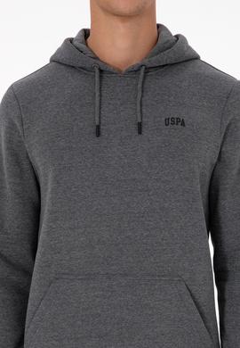 Erkek Regular Fit Kapüşonlu Şardonlu Antrasit Melanj Basic Sweatshirt - 50315582066