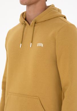 Erkek Regular Fit Kapüşonlu Şardonlu Hardal Basic Sweatshirt - 50315582297