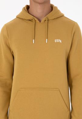 Erkek Regular Fit Kapüşonlu Şardonlu Hardal Basic Sweatshirt - 50315582297