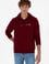 Erkek Regular Fit Kapüşonlu Şardonlu Bordo Basic Sweatshirt