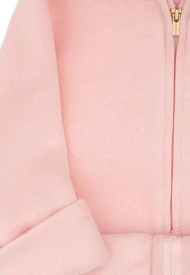 Kız Çocuk Toz Pembe Fermuarlı Kapüşonlu Şardonlu Basic Sweatshirt - 50314284027