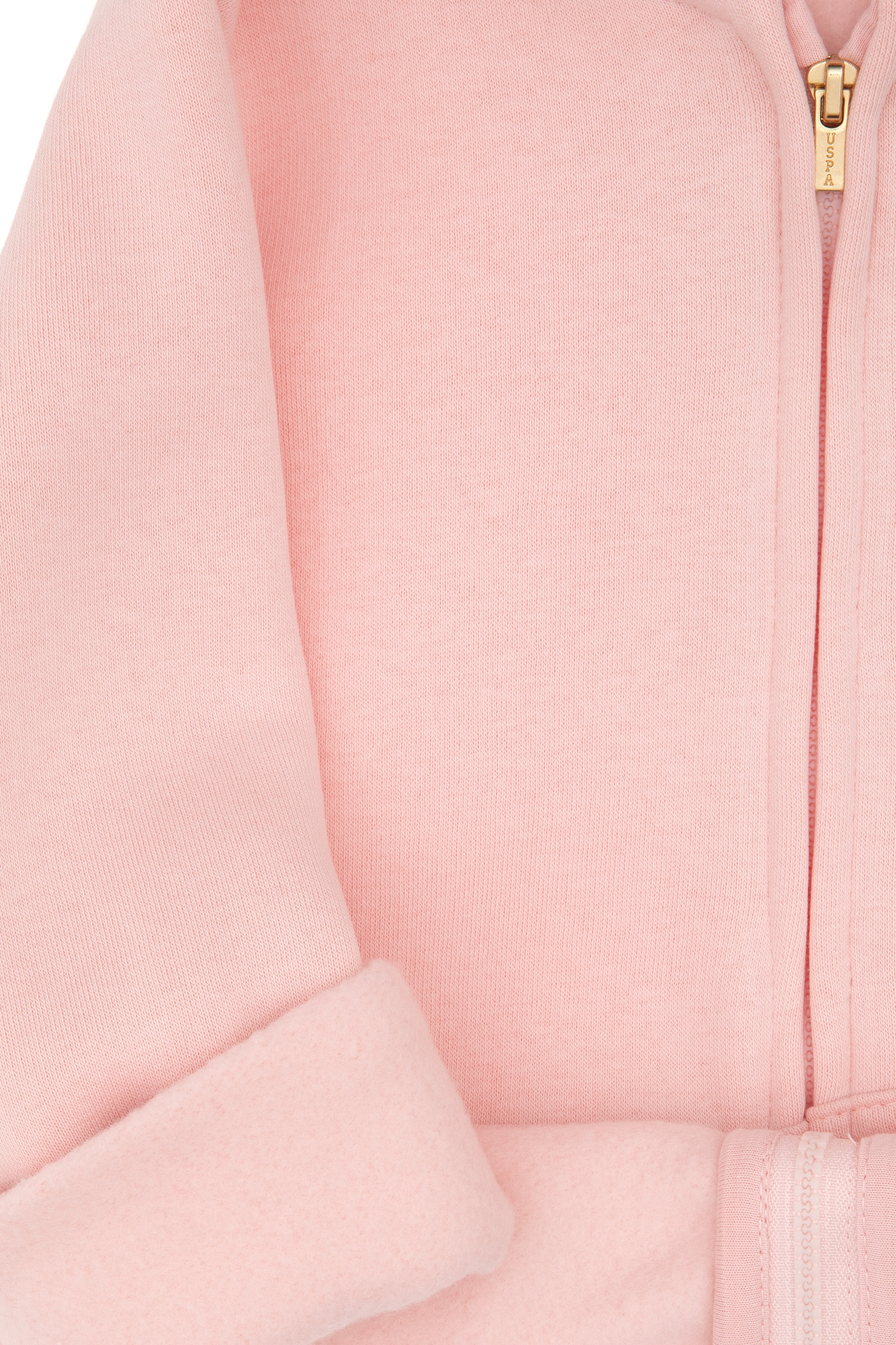 Kız Çocuk Toz Pembe Fermuarlı Kapüşonlu Şardonlu Basic Sweatshirt - Image 3