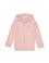 Kız Çocuk Toz Pembe Fermuarlı Kapüşonlu Şardonlu Basic Sweatshirt