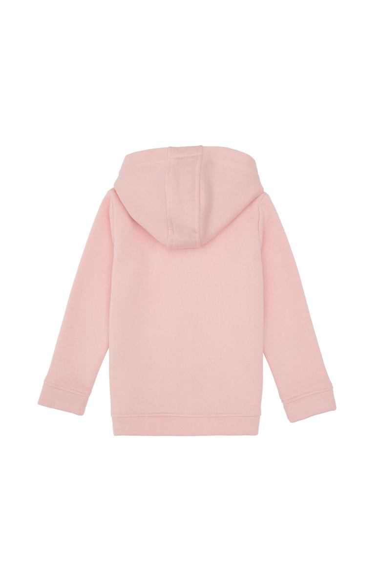 Kız Çocuk Toz Pembe Fermuarlı Kapüşonlu Şardonlu Basic Sweatshirt - 50314284027