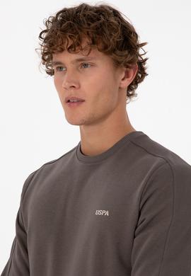 Erkek Regular Fit Bisiklet Yaka Vizon Sweatshirt - 50315598006