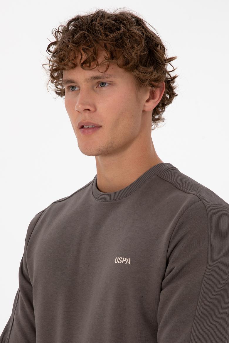 Erkek Regular Fit Bisiklet Yaka Vizon Sweatshirt - 50315598006