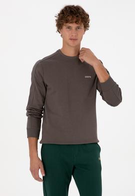 Erkek Regular Fit Bisiklet Yaka Vizon Sweatshirt - 50315598006
