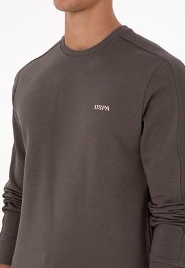 Erkek Regular Fit Bisiklet Yaka Vizon Sweatshirt - 50315598006