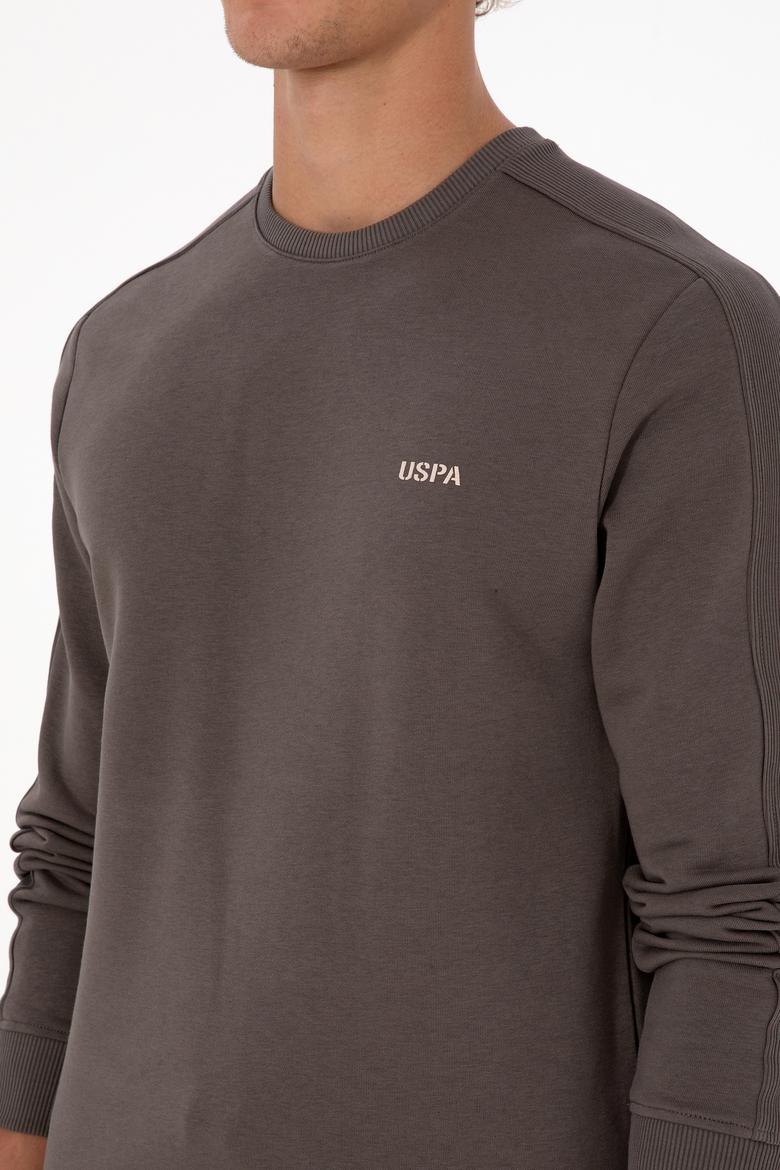 Erkek Regular Fit Bisiklet Yaka Vizon Sweatshirt - 50315598006