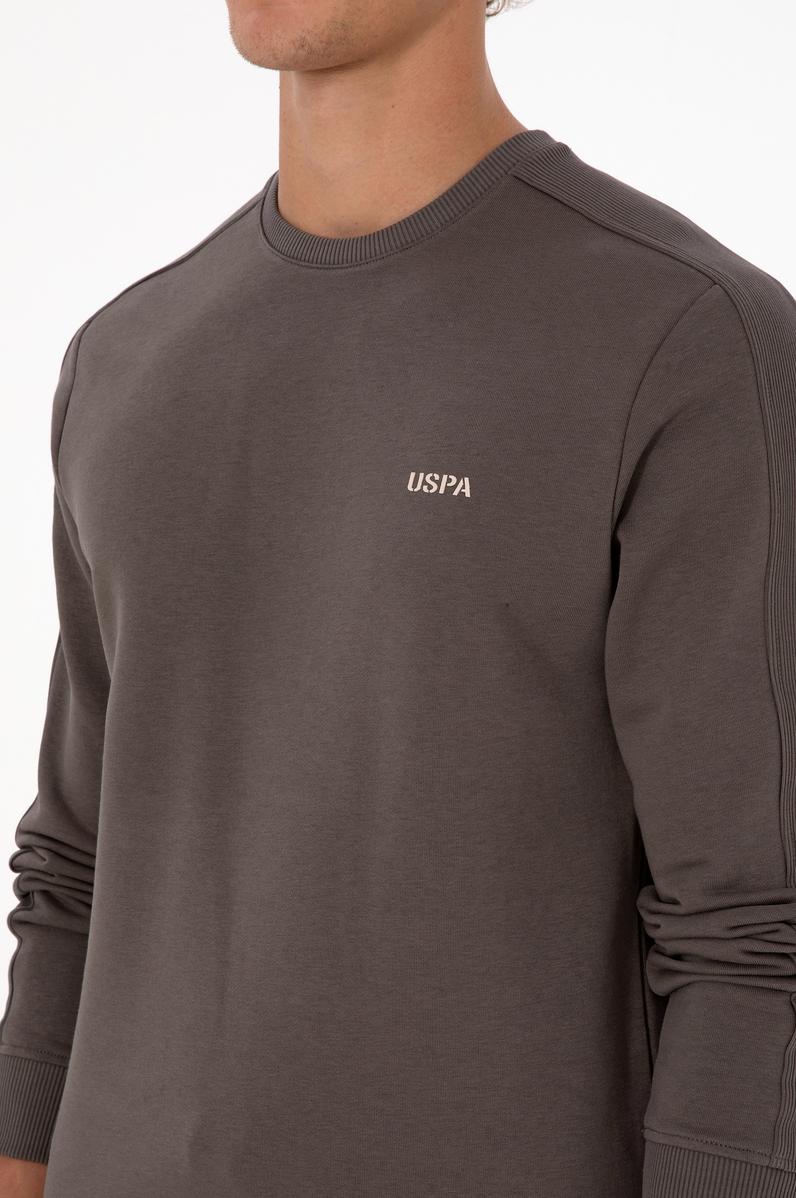 Erkek Regular Fit Bisiklet Yaka Vizon Sweatshirt