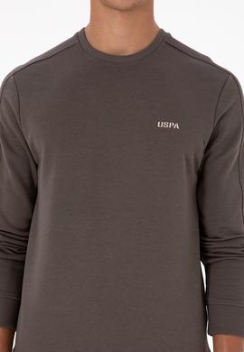 Erkek Regular Fit Bisiklet Yaka Vizon Sweatshirt - 50315598006