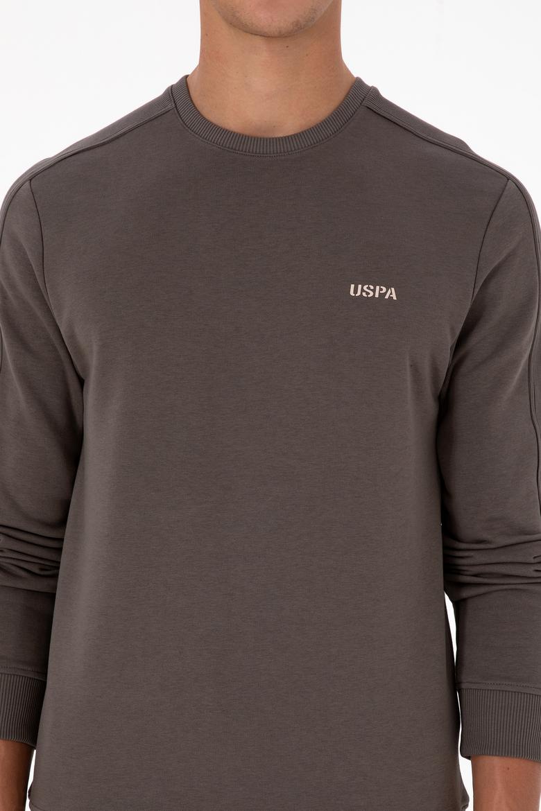 Erkek Regular Fit Bisiklet Yaka Vizon Sweatshirt - 50315598006