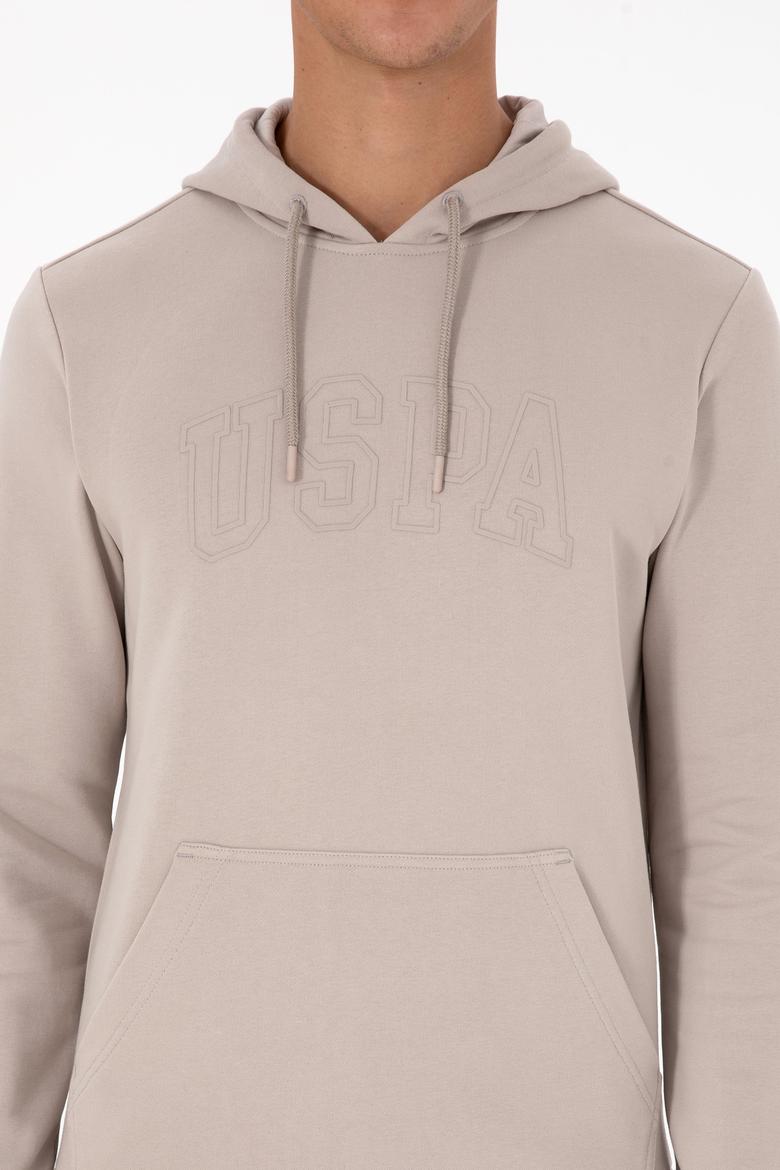 Erkek Regular Fit Kapüşonlu Taş Basic Sweatshirt - 50315663033