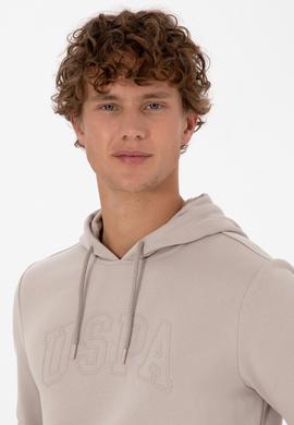 Erkek Regular Fit Kapüşonlu Taş Basic Sweatshirt - 50315663033