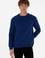Erkek Comfort Fit Bisiklet Yaka Şardonlu İndigo Basic Sweatshirt