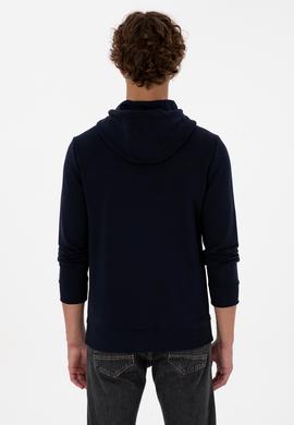 Erkek Regular Fit Kapüşonlu Lacivert Basic Sweatshirt - 50315663011