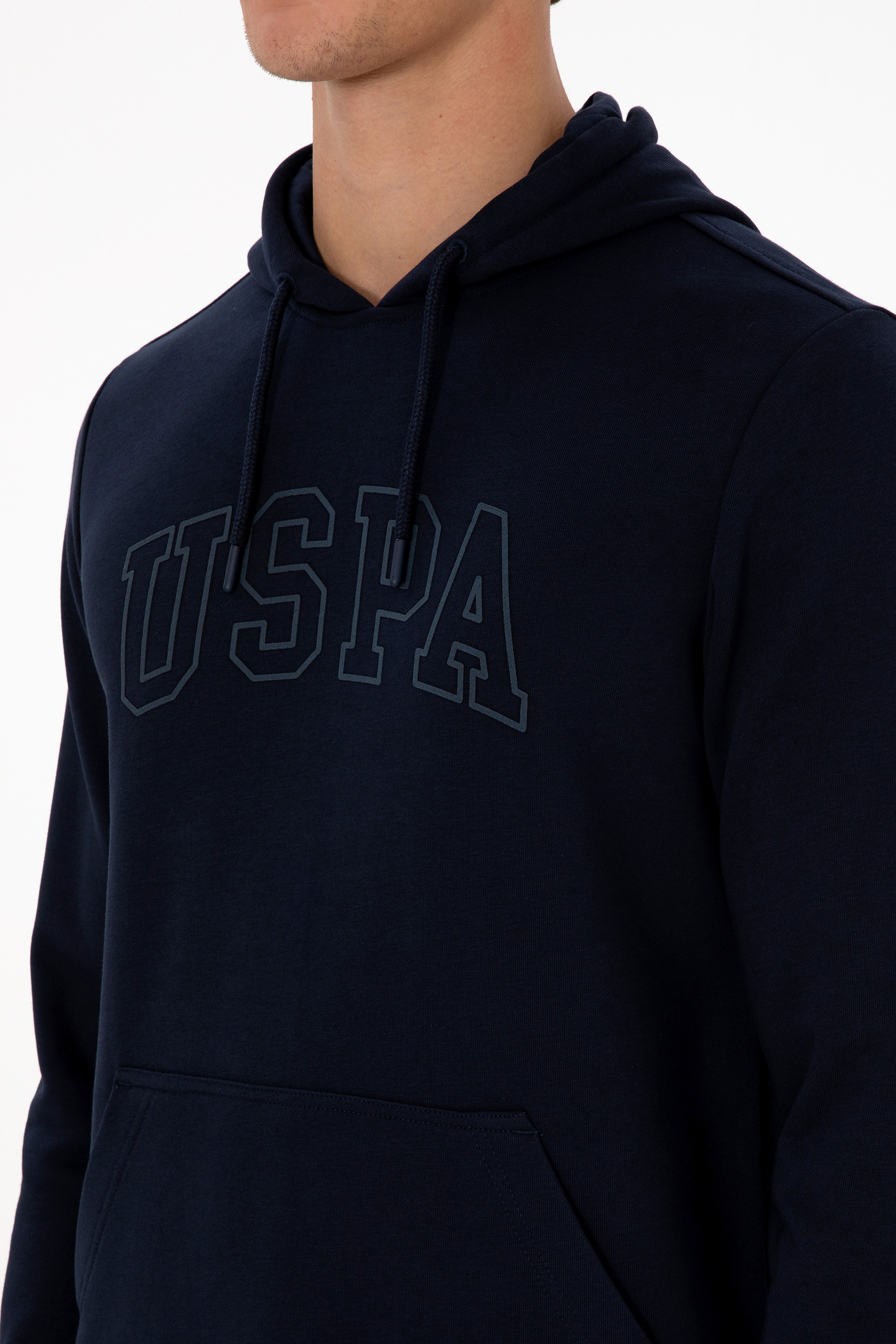 Erkek Regular Fit Kapüşonlu Lacivert Basic Sweatshirt - Image 7