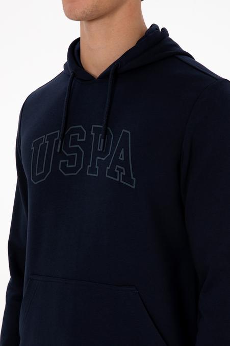 Erkek Regular Fit Kapüşonlu Lacivert Basic Sweatshirt