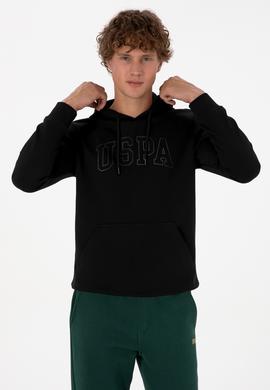 Erkek Regular Fit Kapüşonlu Siyah Basic Sweatshirt - 50315663027