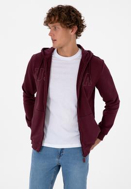 Erkek Bordo Örme Hırka - 50313719101