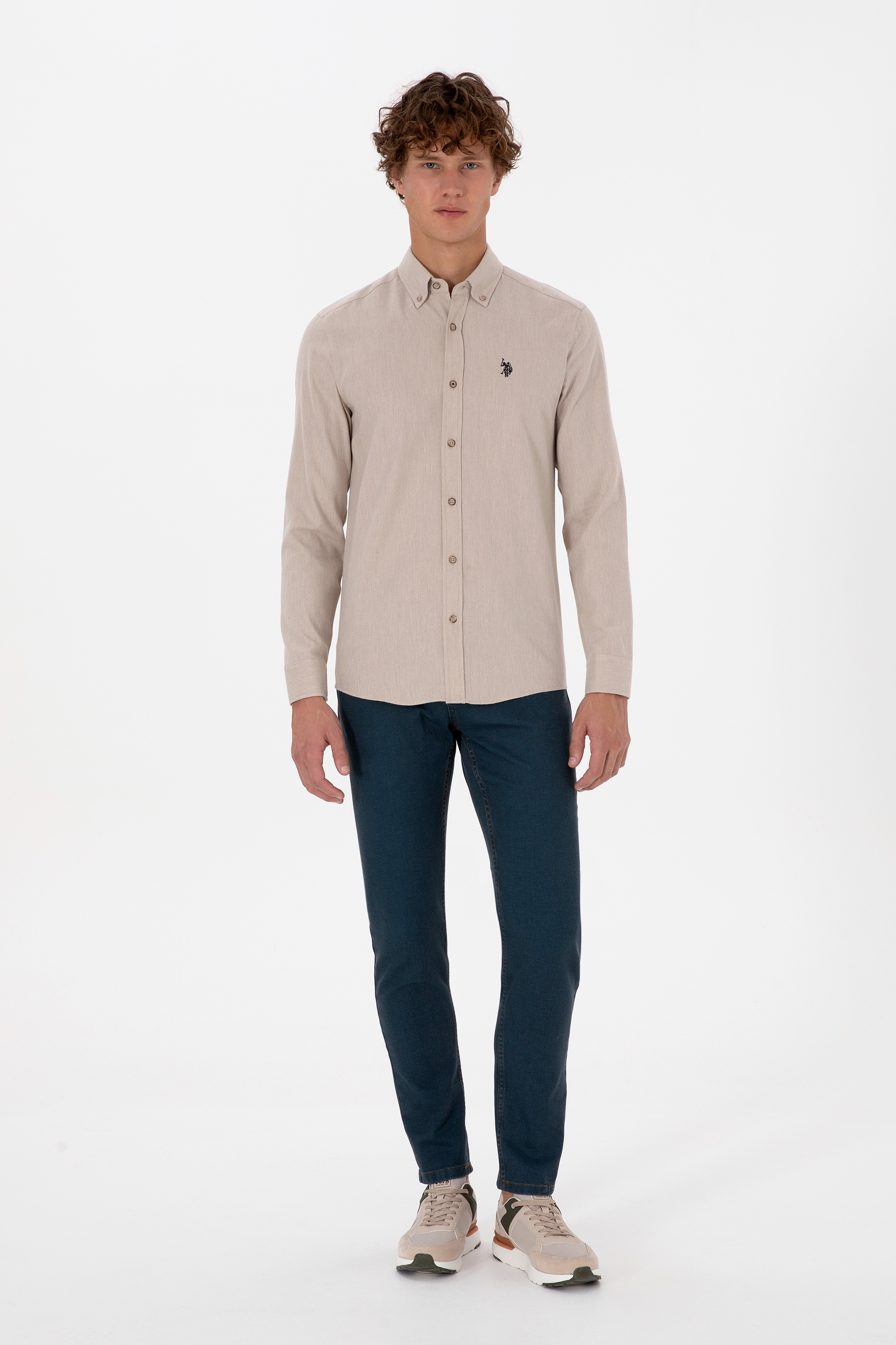 Erkek Koyu Mavi Slim Fit Petrol Jean Pantolon - Image 1