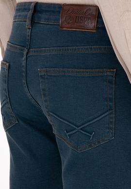 Erkek Koyu Mavi Slim Fit Petrol Jean Pantolon - 50317446016