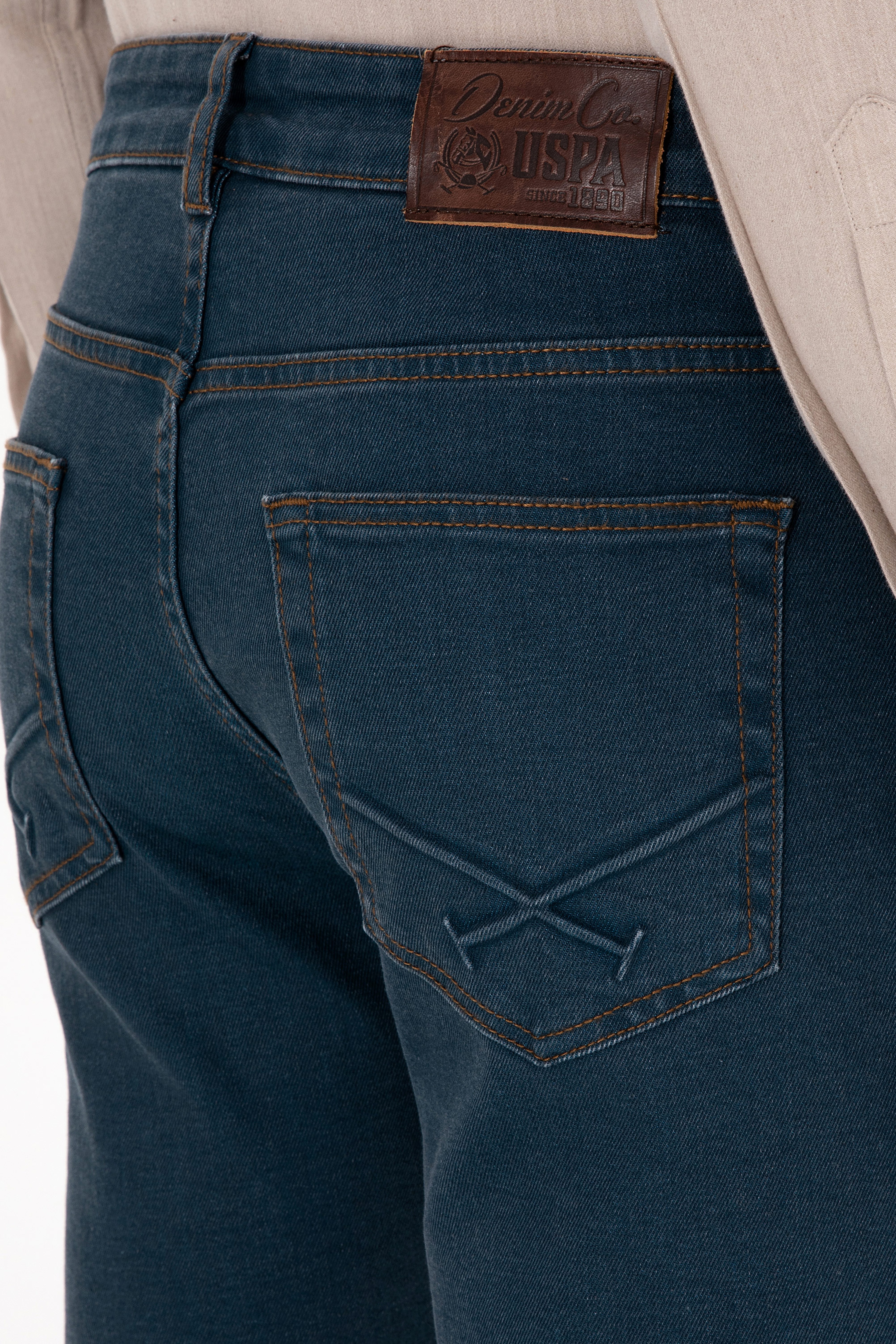 Erkek Koyu Mavi Slim Fit Petrol Jean Pantolon