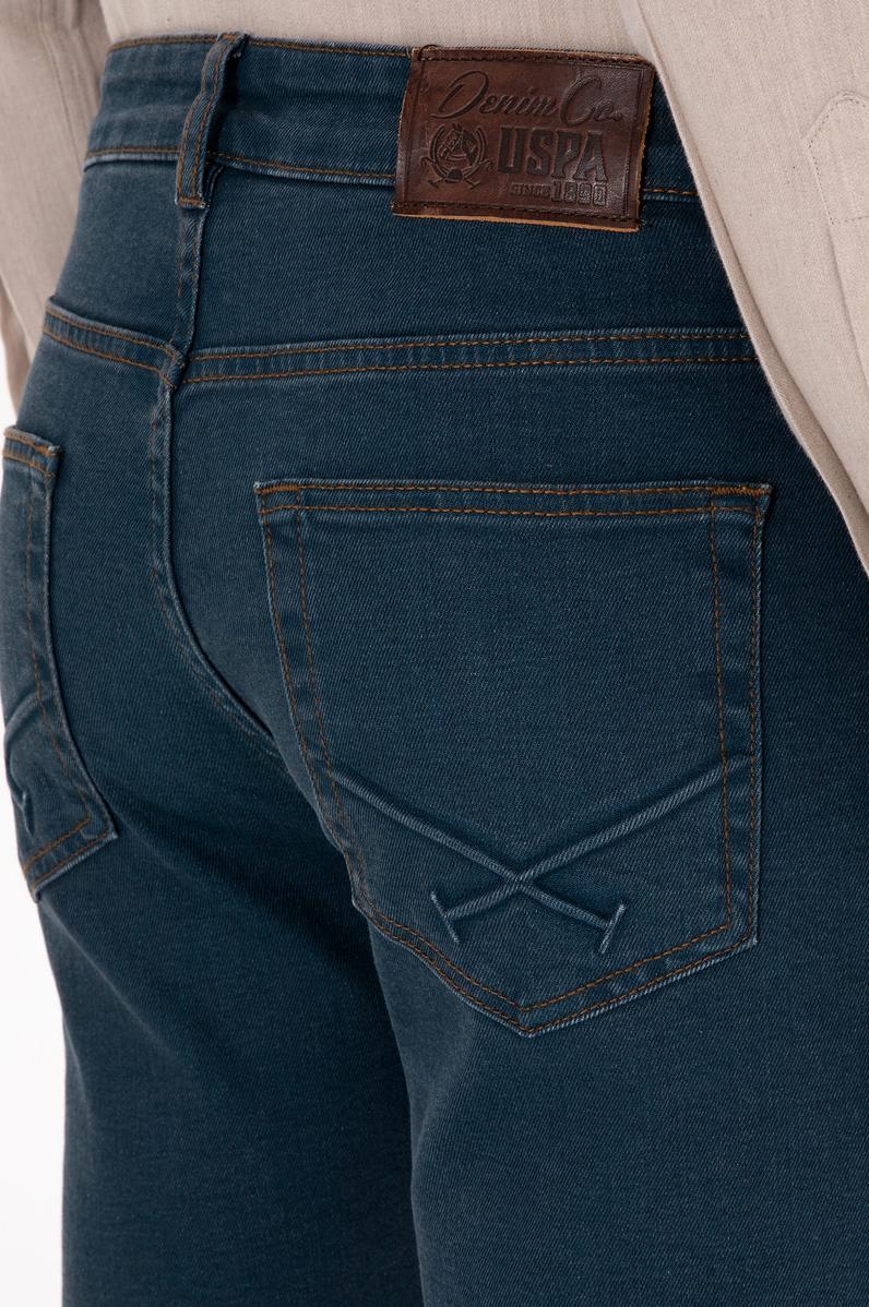 Erkek Koyu Mavi Slim Fit Petrol Jean Pantolon