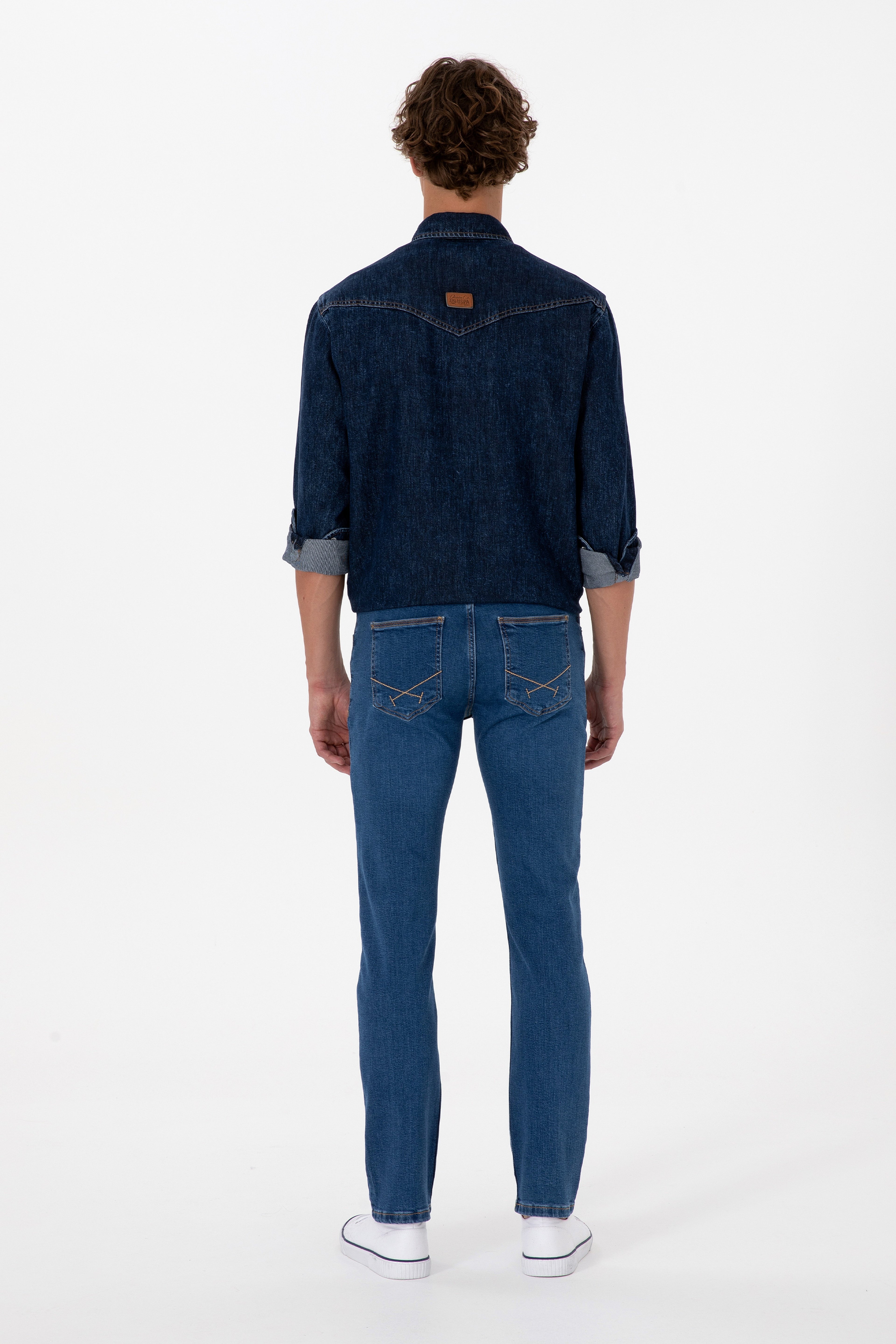 Erkek Mavi Slim Fit Jean Pantolon