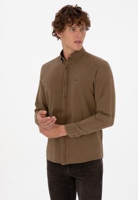 Erkek Haki Uzun Kollu Gömlek - 50308390005