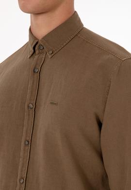 Erkek Haki Uzun Kollu Gömlek - 50308390005