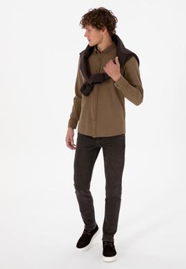 Erkek Haki Uzun Kollu Gömlek - 50308390005