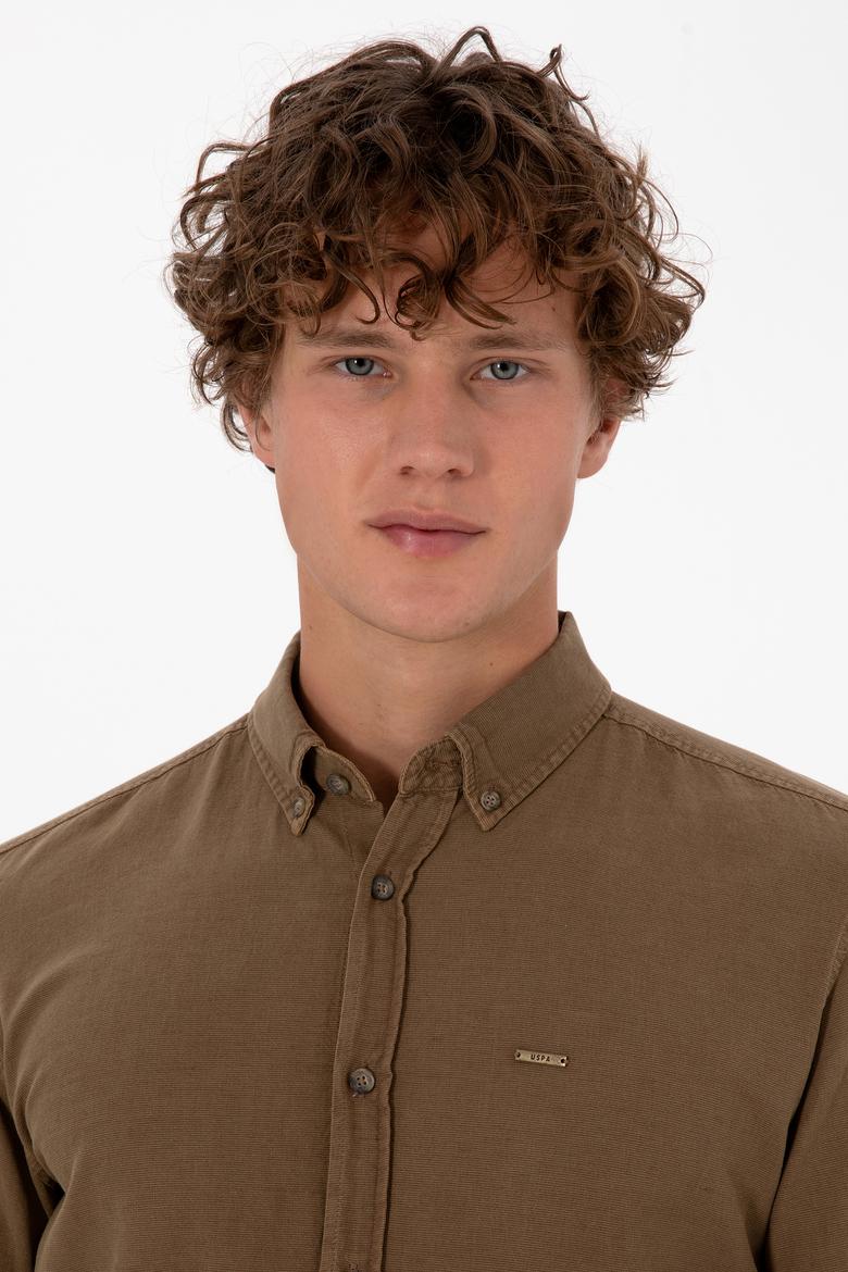 Erkek Haki Uzun Kollu Gömlek - 50308390005