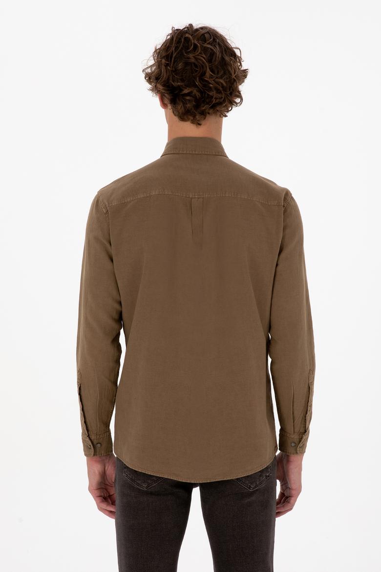 Erkek Haki Uzun Kollu Gömlek - 50308390005